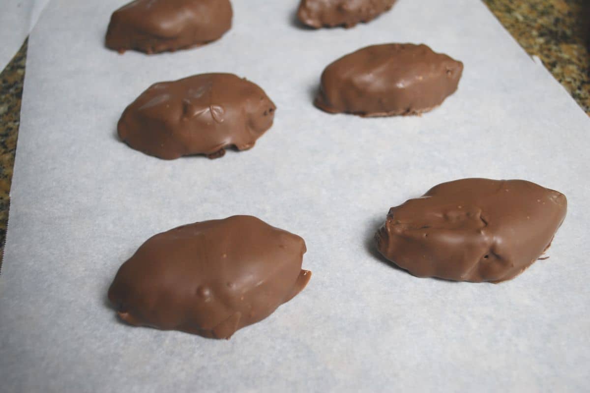 chocolate brownies shaped like footballs