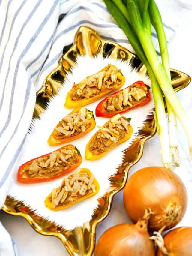 French Onion Stuffed Mini Peppers
