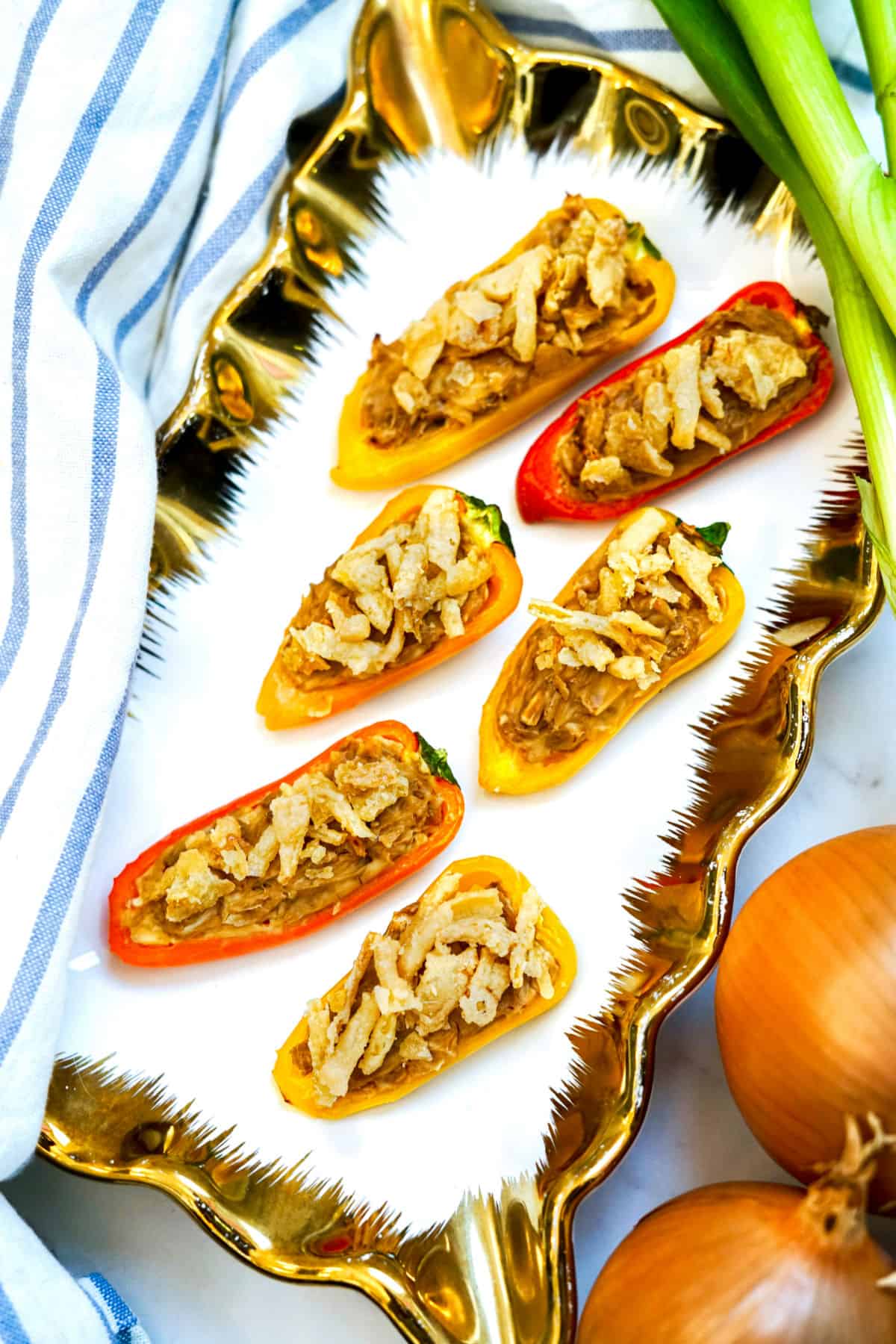 french onion stuffed mini peppers