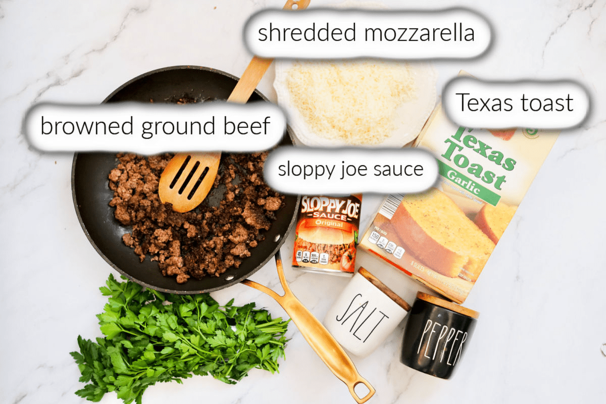 ingredients to make sloppy joe texas toast