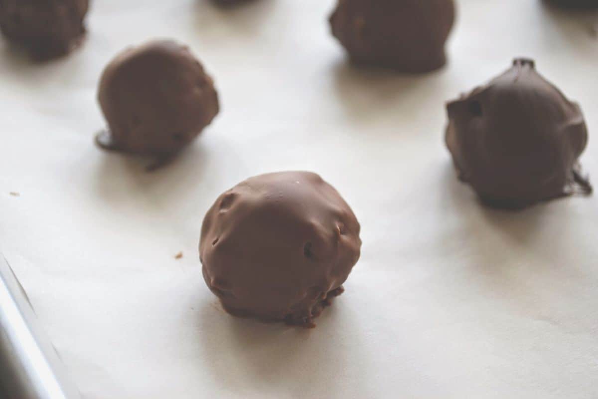 cookie dough truffle covered in chocolate