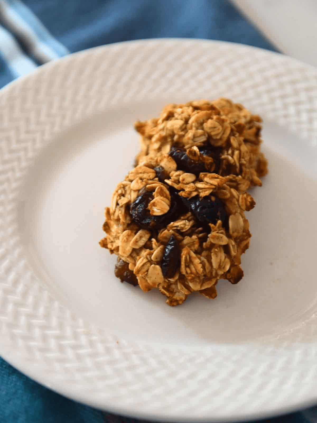 banana oat cookies on plate.