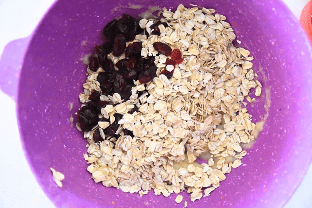 craisins and oats in bowl