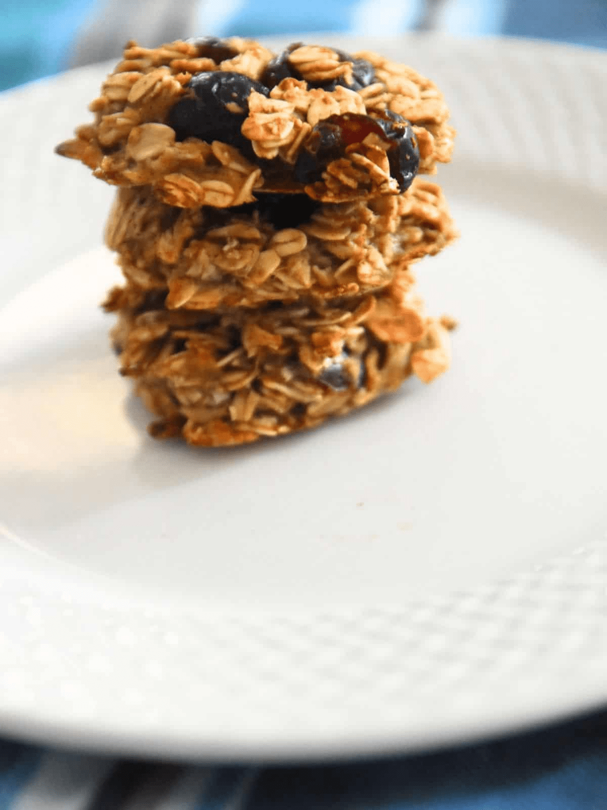 stack of oatmeal banana cookies on plate.