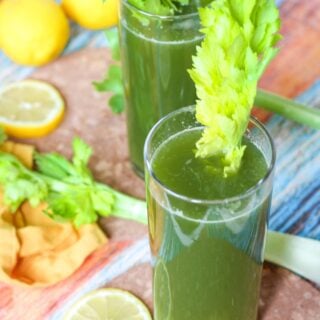 celery juice with stalk inside