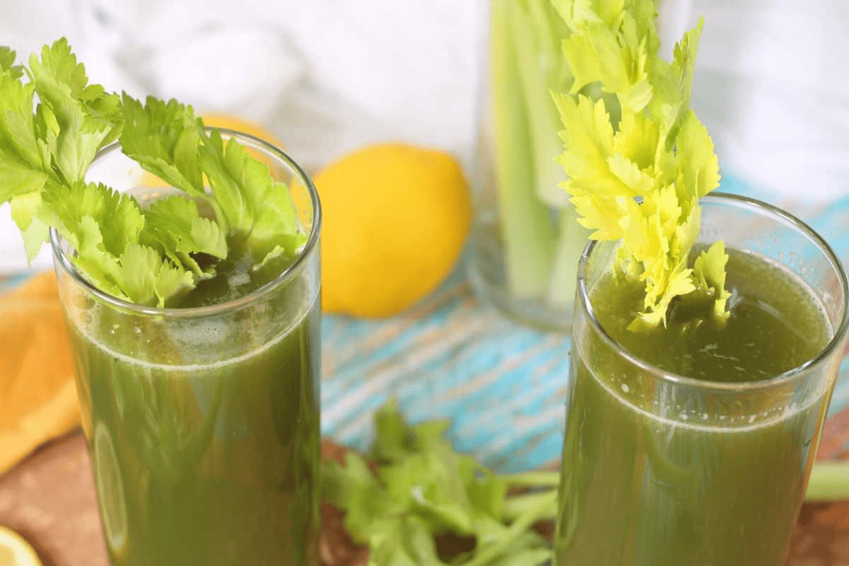 2 glasses of celery juice