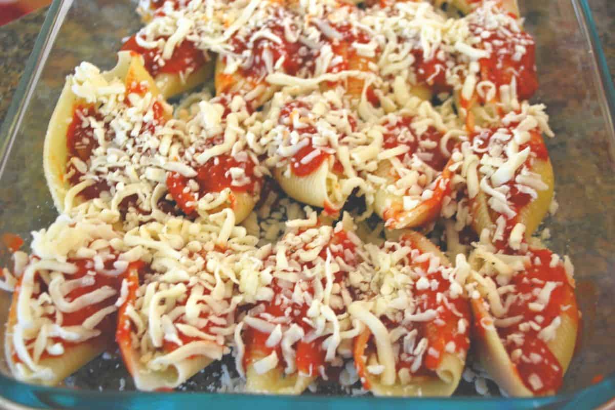 cheesy stuffed shells.