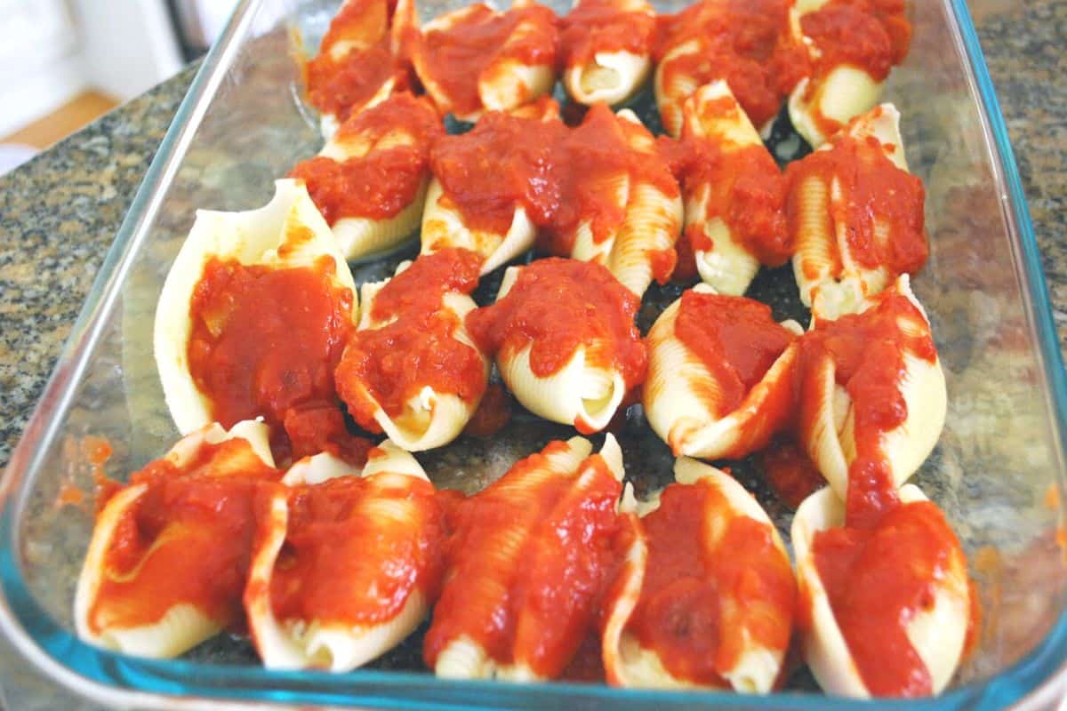 saucy stuffed shells.