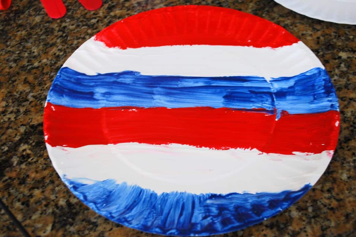 red white and blue paper plate.