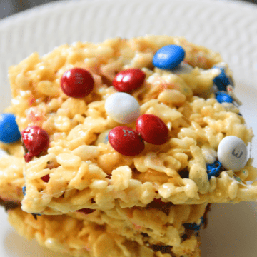 stack o patriotic rice krispie treats