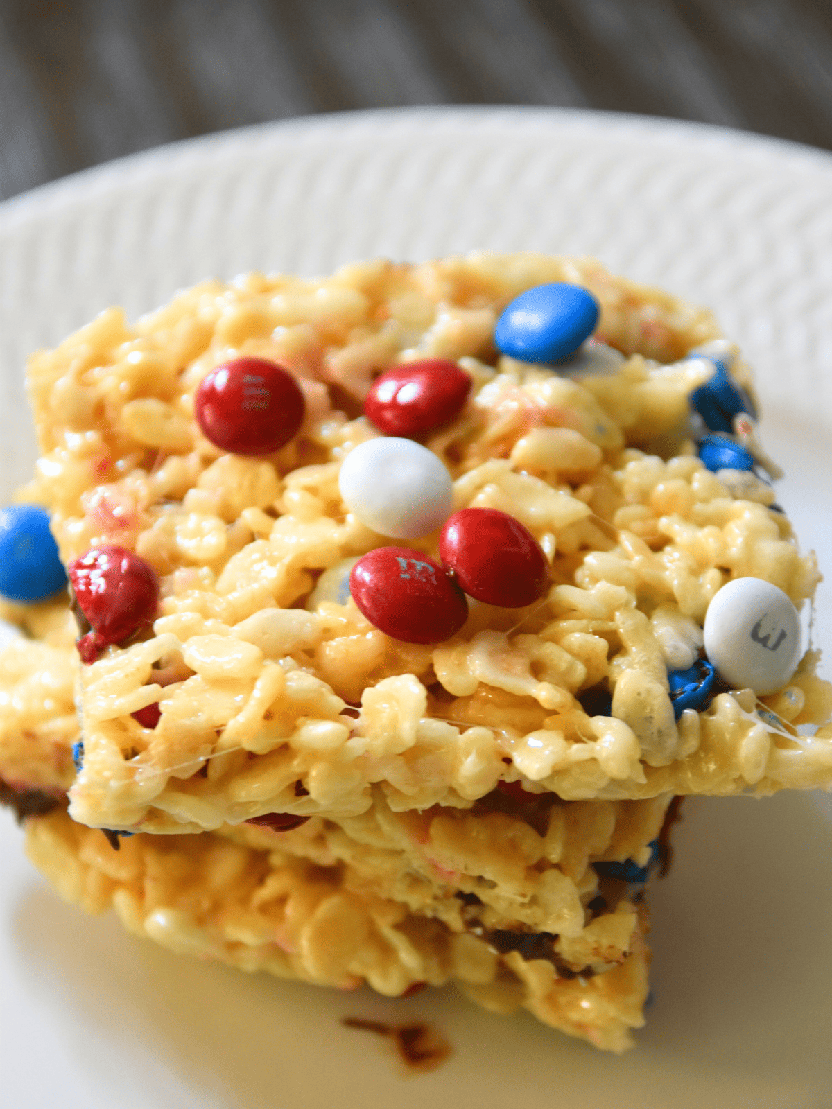 stack o patriotic rice krispie treats