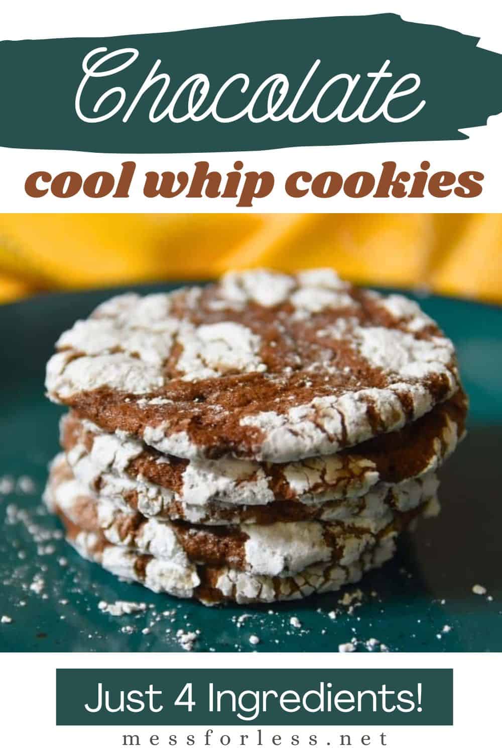Chocolate Cool Whip Cookies Recipe pin