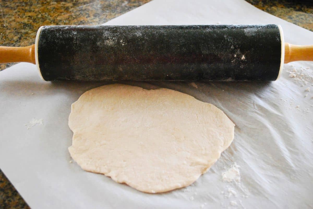 dough and rolling pin