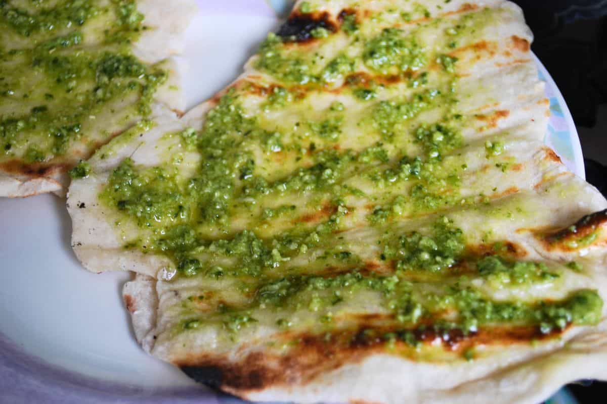 dough with pesto