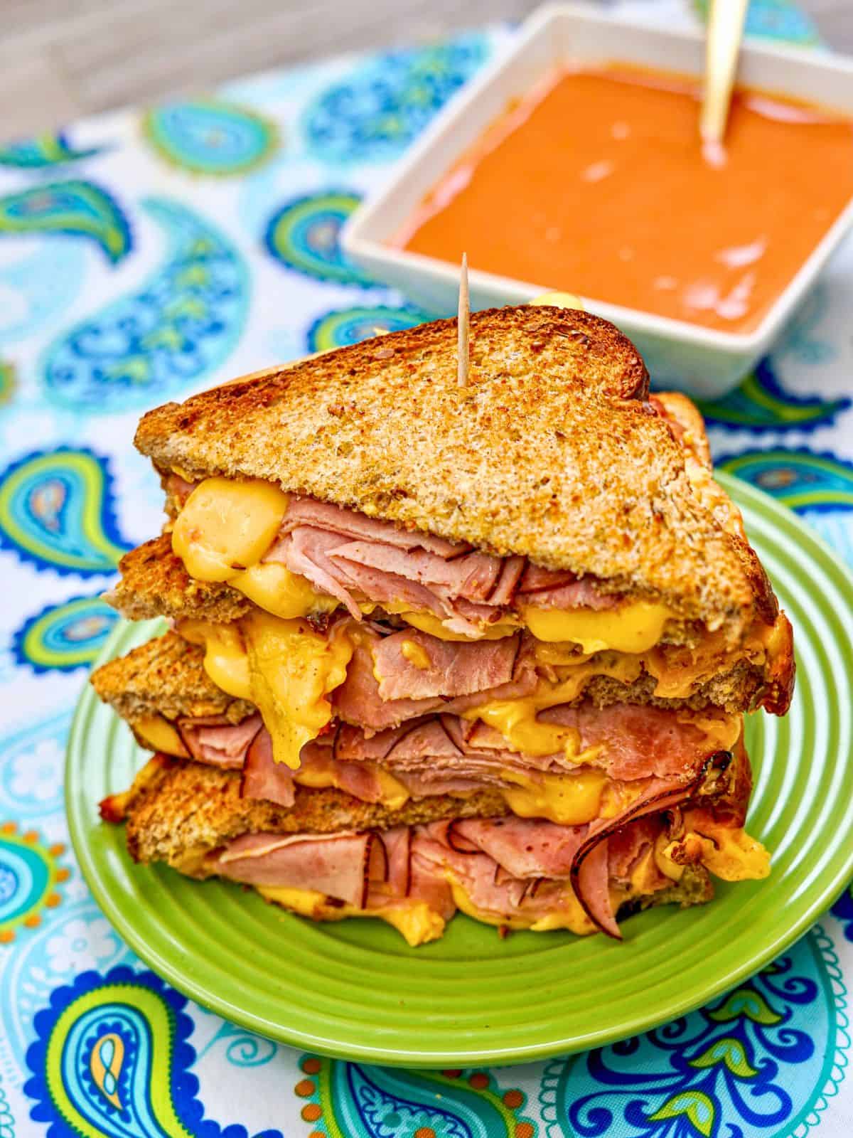 air fryer grilled ham and cheese sandwich