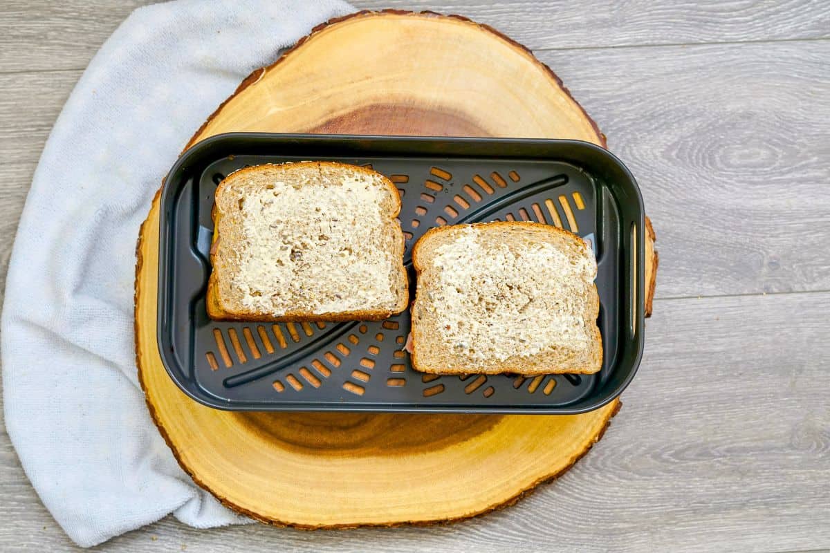 ham and cheese sandwich in the air fryer.