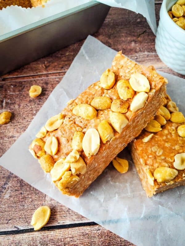 Peanut Butter No Bake Protein Bars - Mess for Less