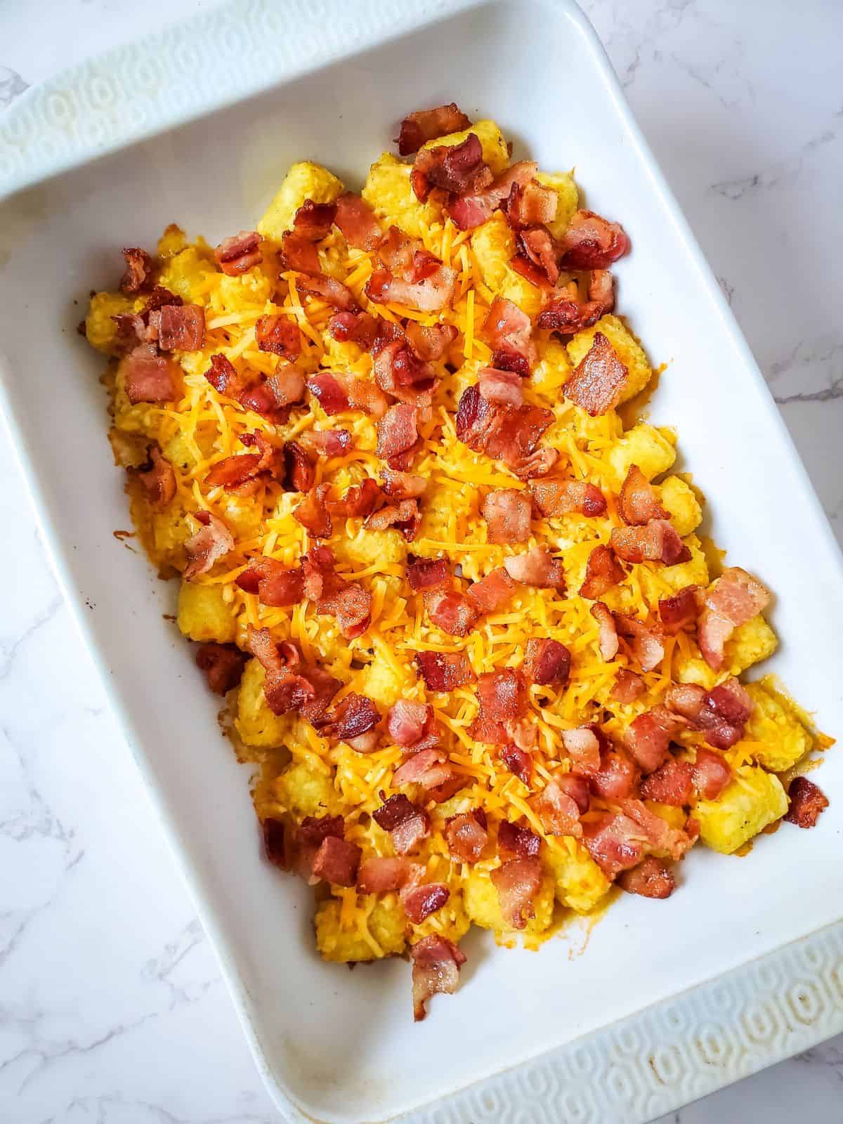 tater tot casserole with bacon.