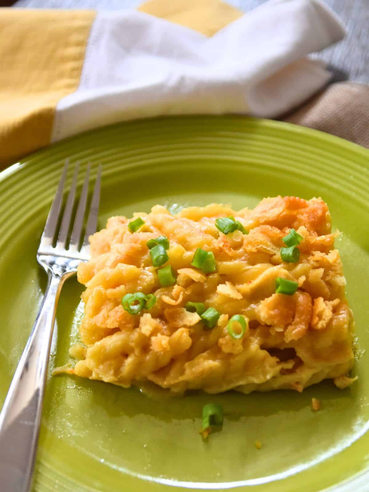 cheesy casserole with chicken and pasta