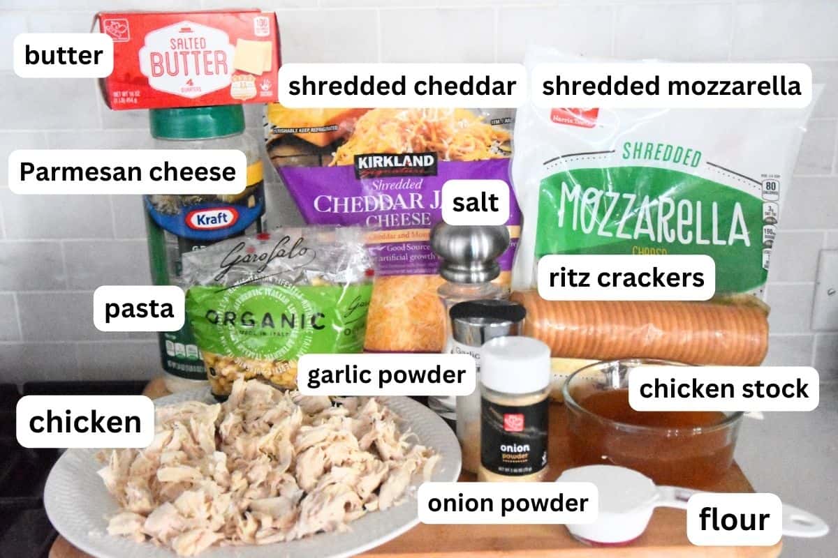 ingredients for cheesy chicken casserole