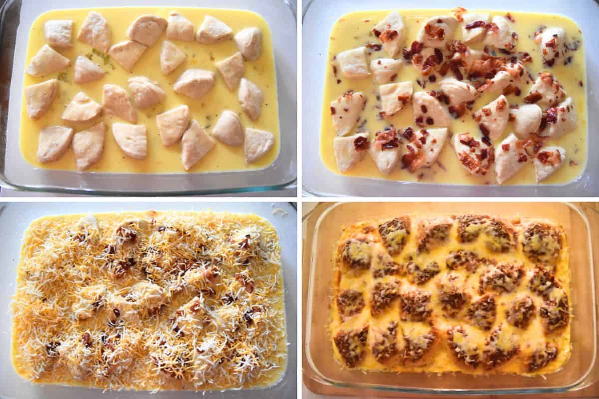 making biscuit breakfast casserole