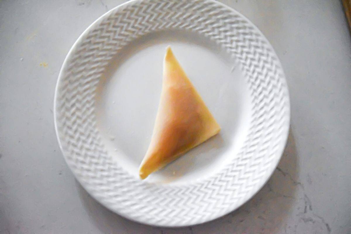 filled wonton on white plate