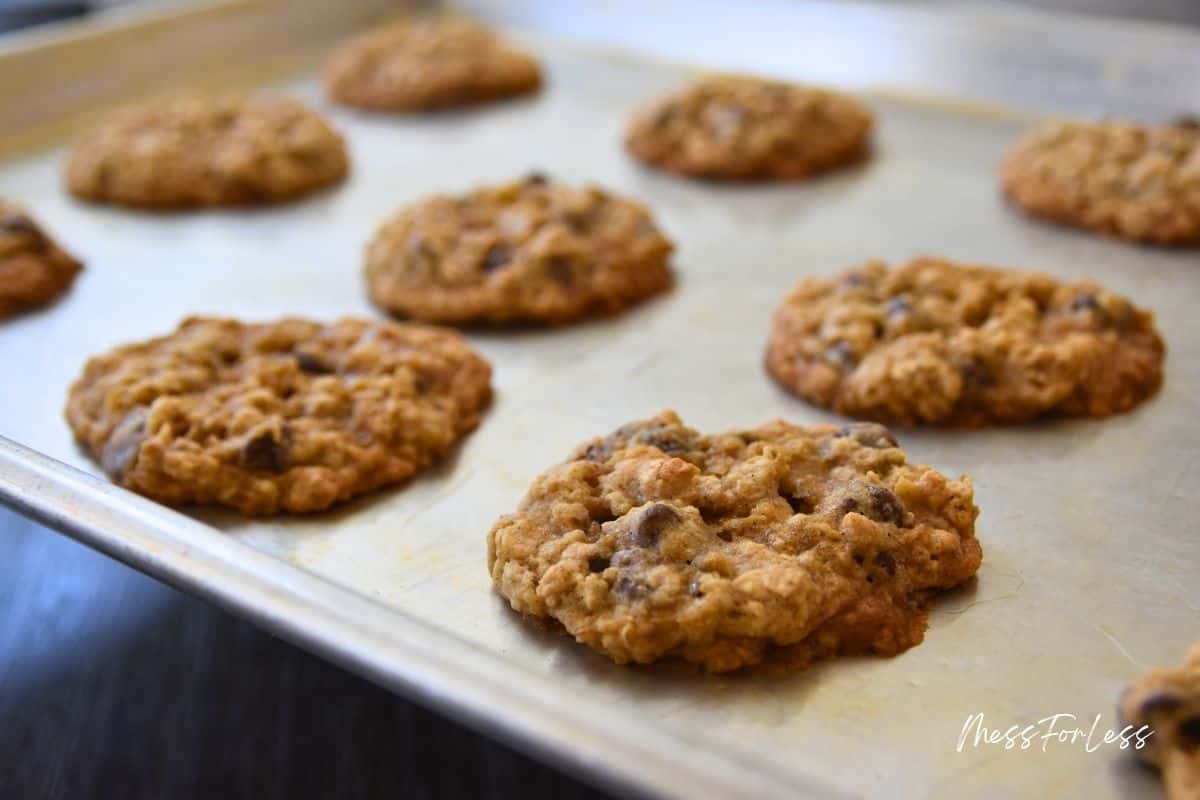 instant oatmeal cookies on pan