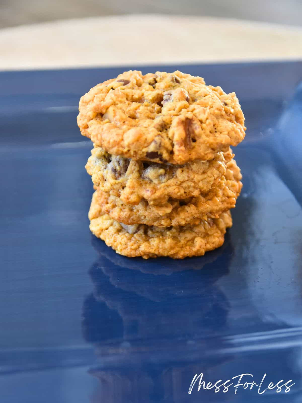 stack of instant oatmeal cookies