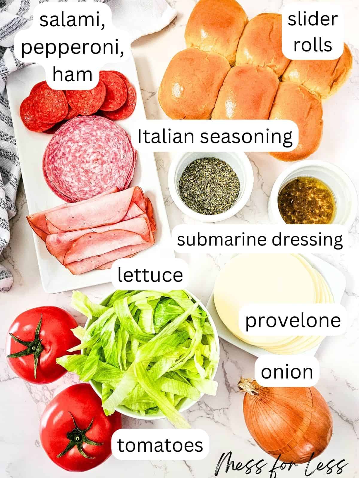 Ingredients for Italian Sliders