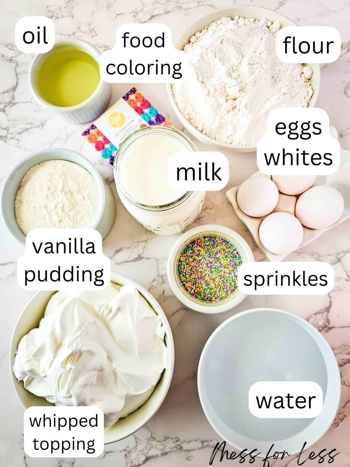 Ingredients for Spring Poke Cake