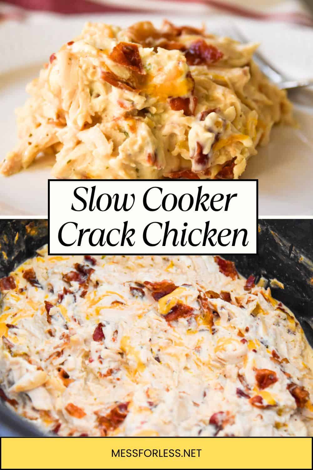 keto crack chicken in the crock pot pin