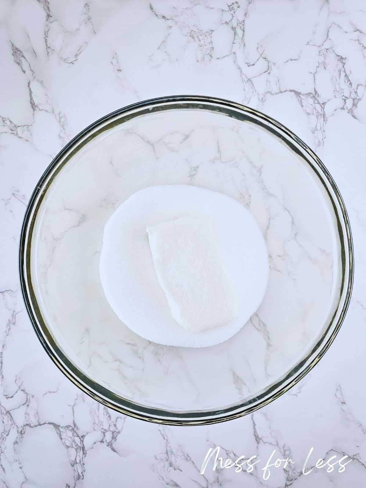 sugar and cream cheese in bowl