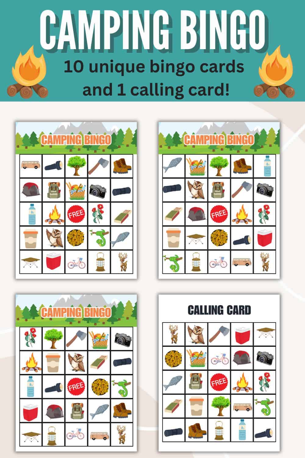 Camping Bingo Pin