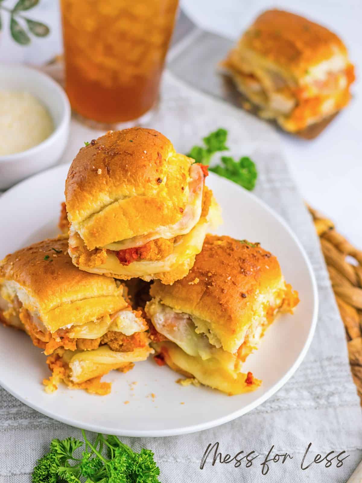 chicken parm sandwiches on plate