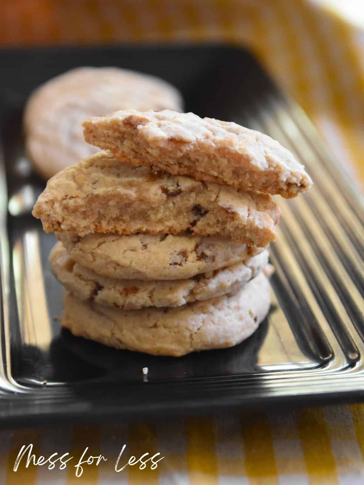 cookies on black plate