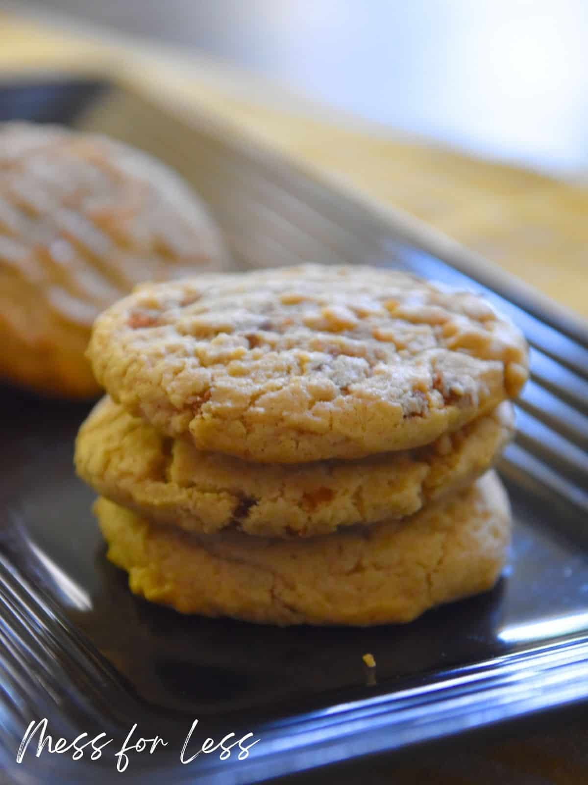 stack of cookies on plate