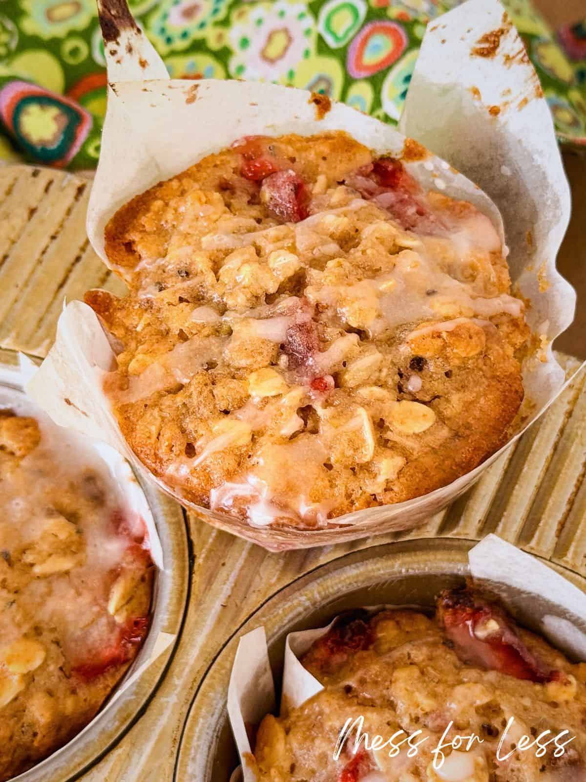 strawberry oatmeal muffins
