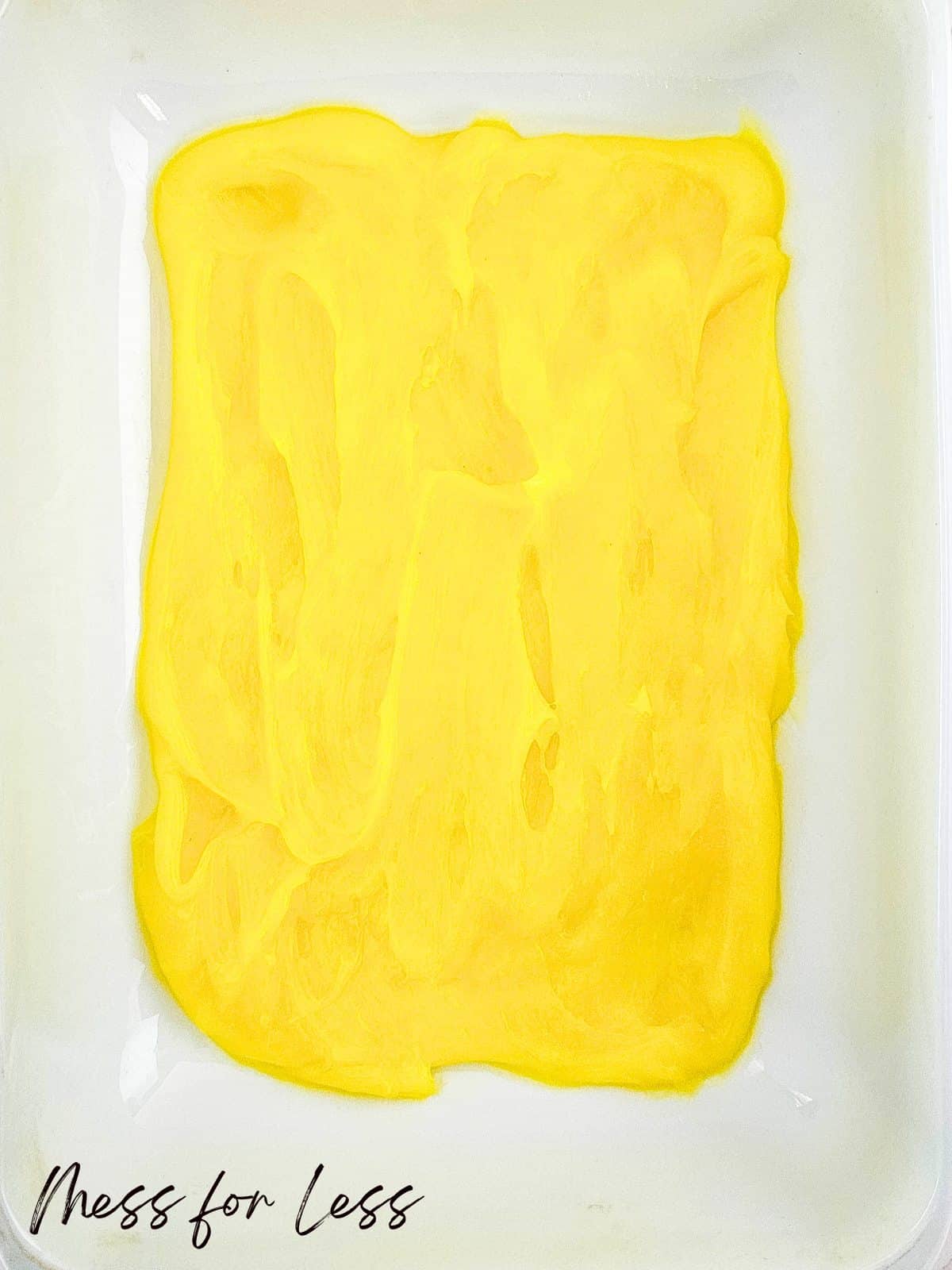 lemon pie filling in casserole pan