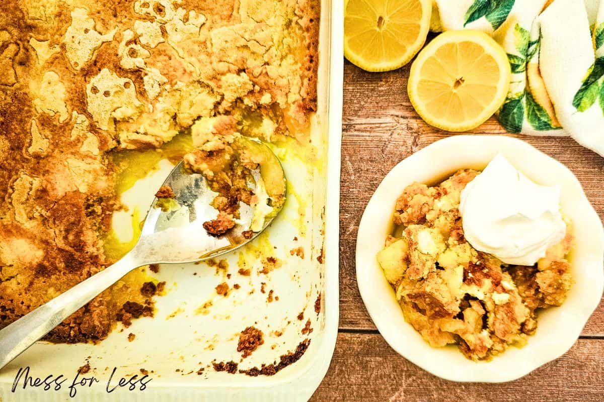 pan of lemon dumpcake