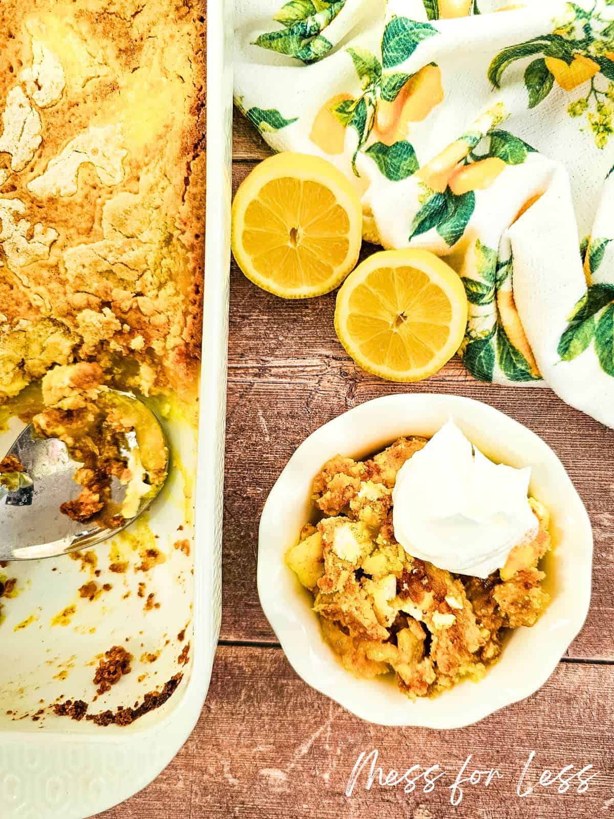 pan with lemon dump cake