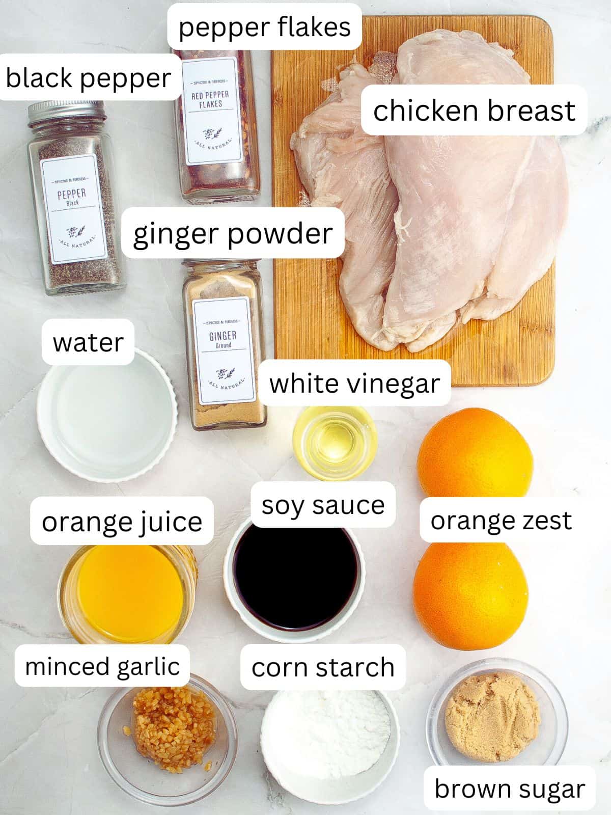 Easy Crockpot Orange Chicken Recipe ingredients