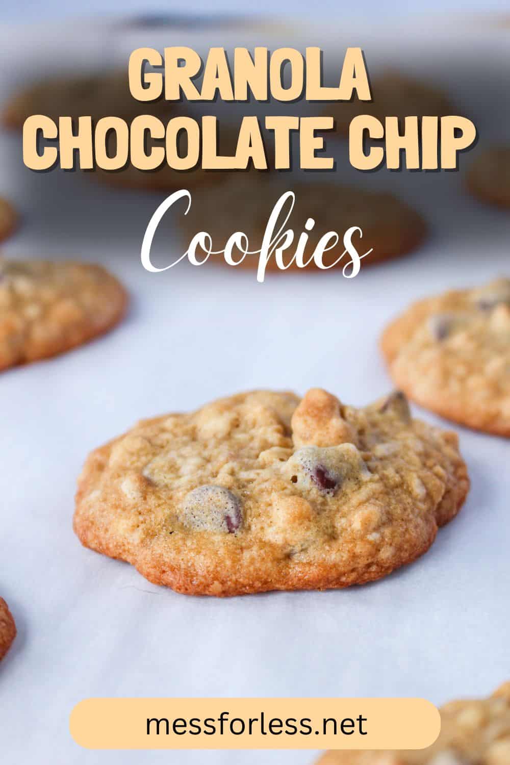 Granola Chocolate Chip Cookies recipe Pin