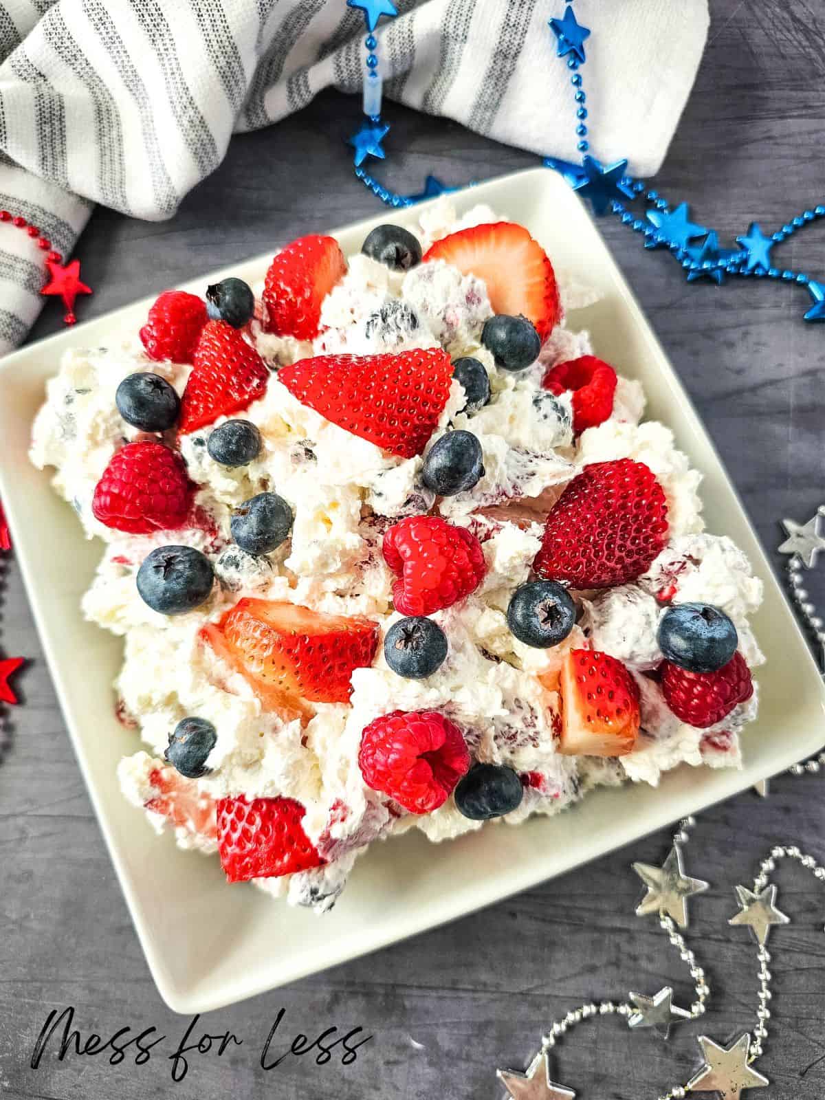 Red White and Blue Cheesecake Salad