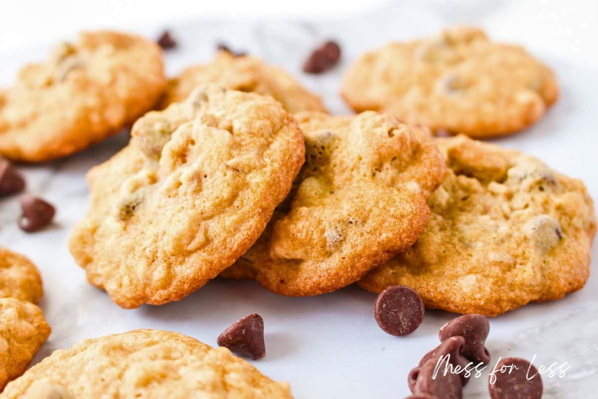 cookies with chocolate chips in background