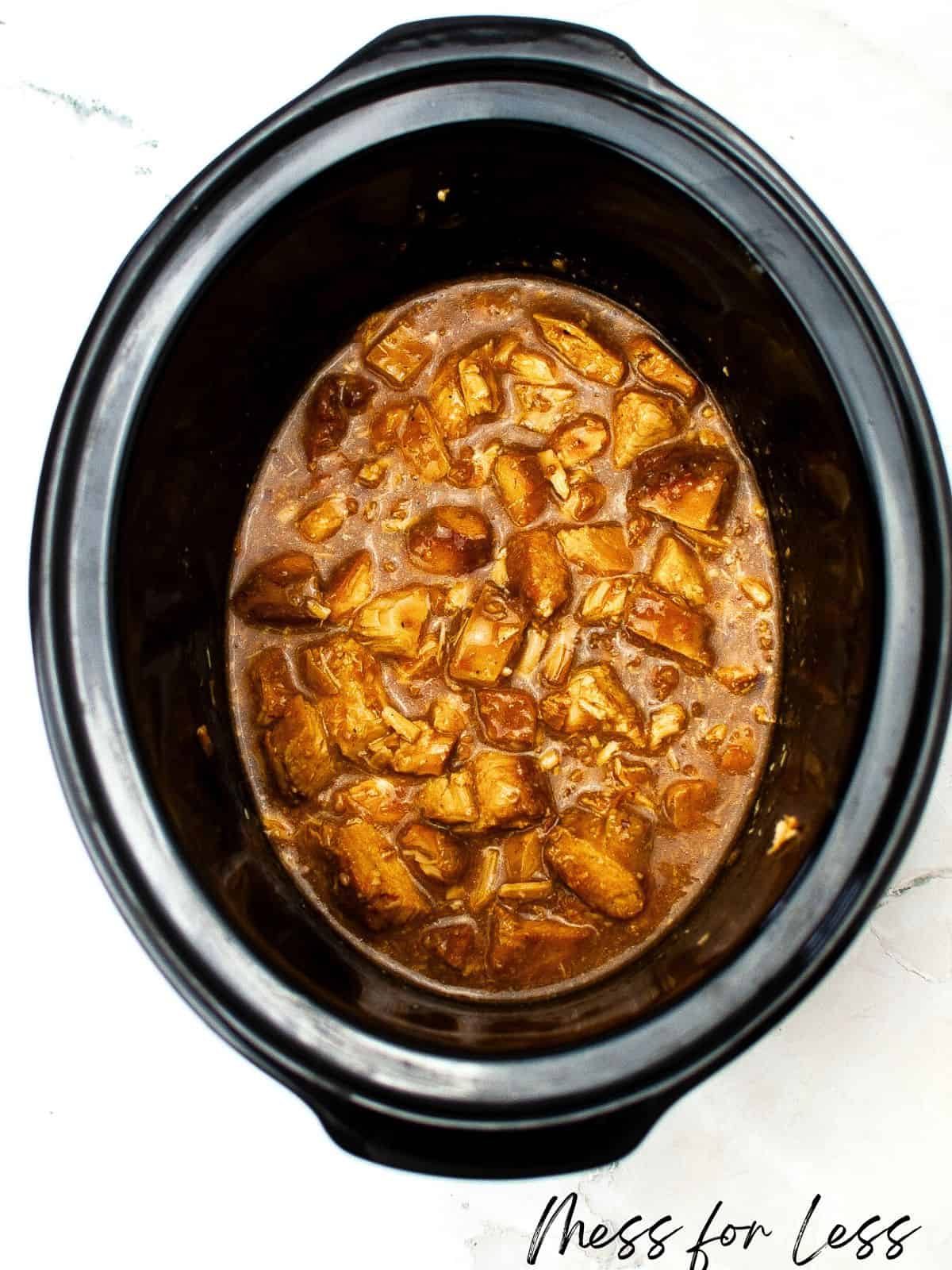 Crock pot orange chicken in slow cooker