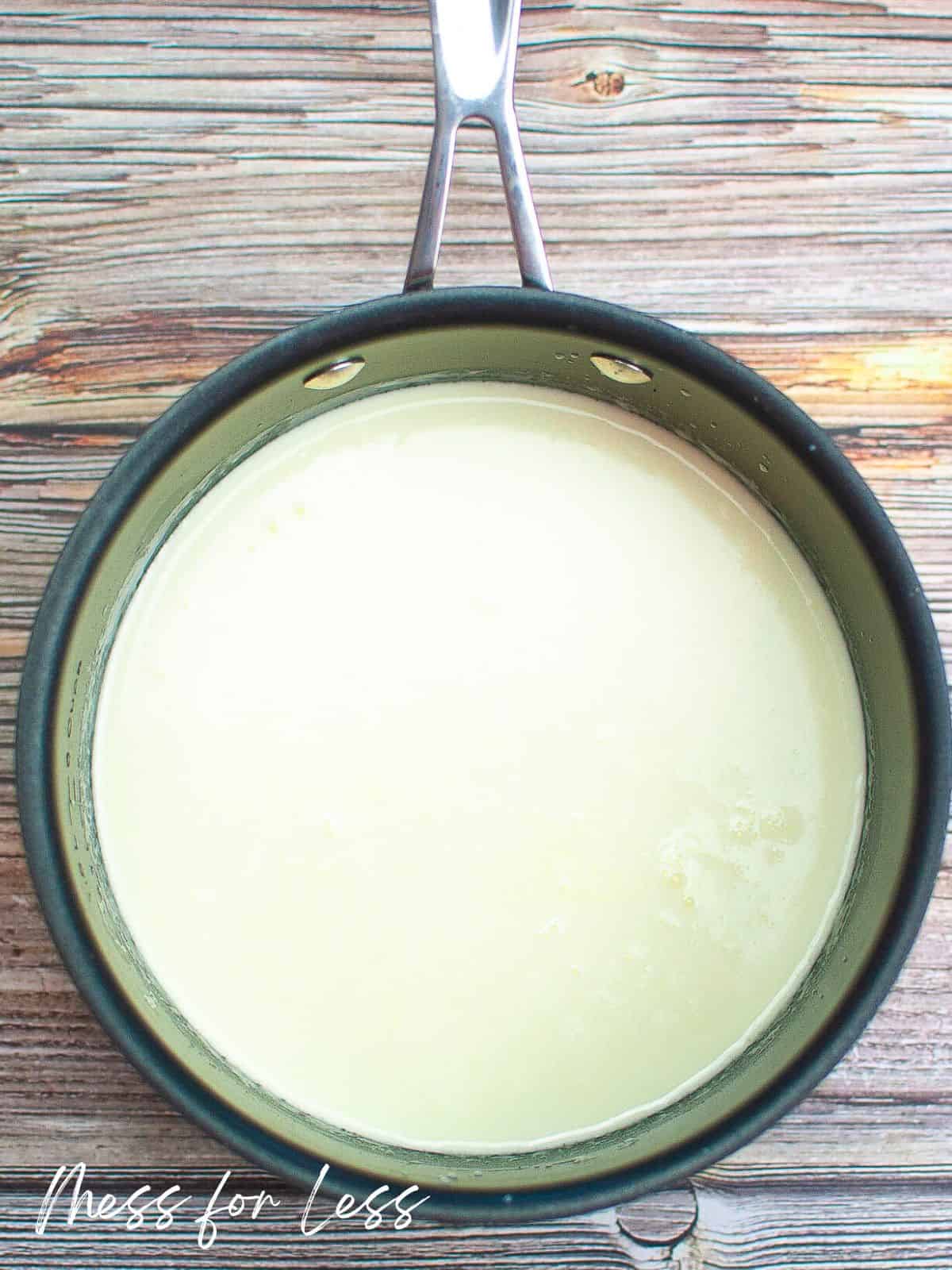 Saucepan with milk