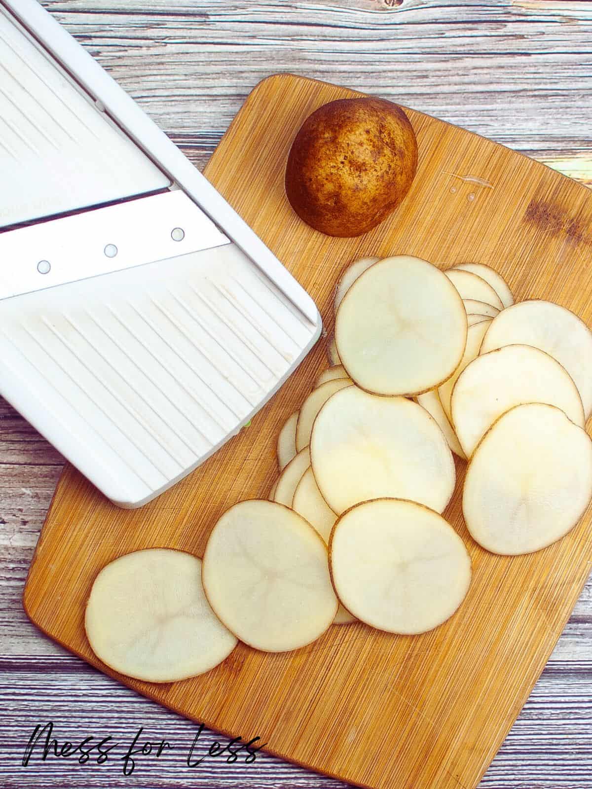 sliced potatoes with mandolin