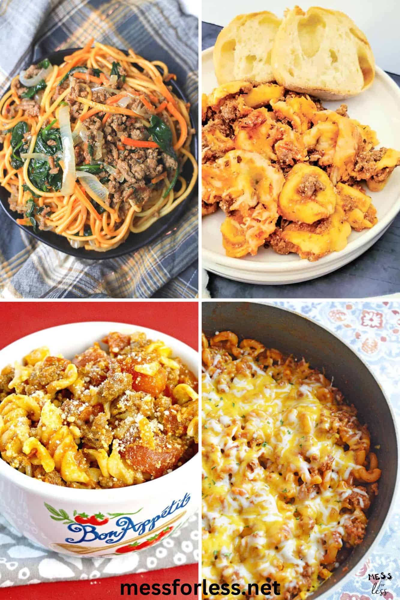 collage of recipes made with beef
