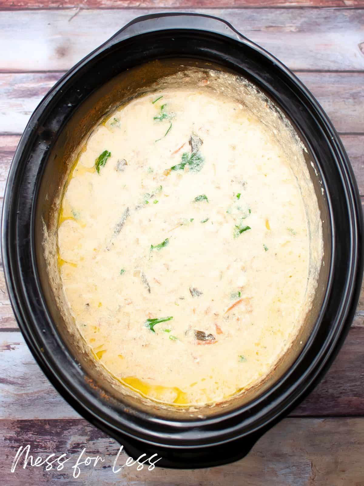 Chicken gnocchi soup in crock pot