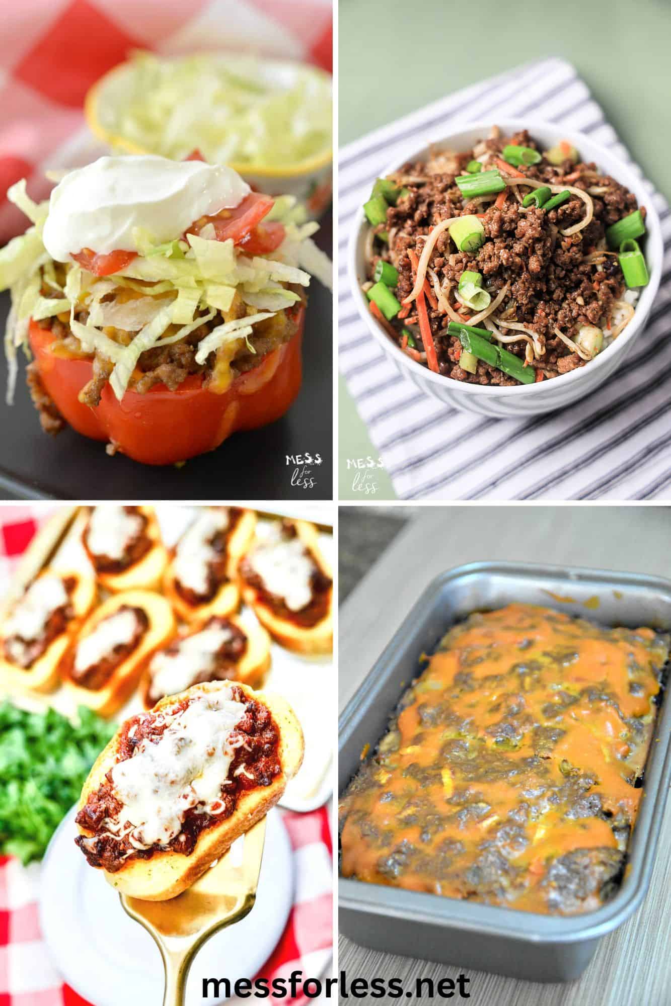 easy beef recipes collage